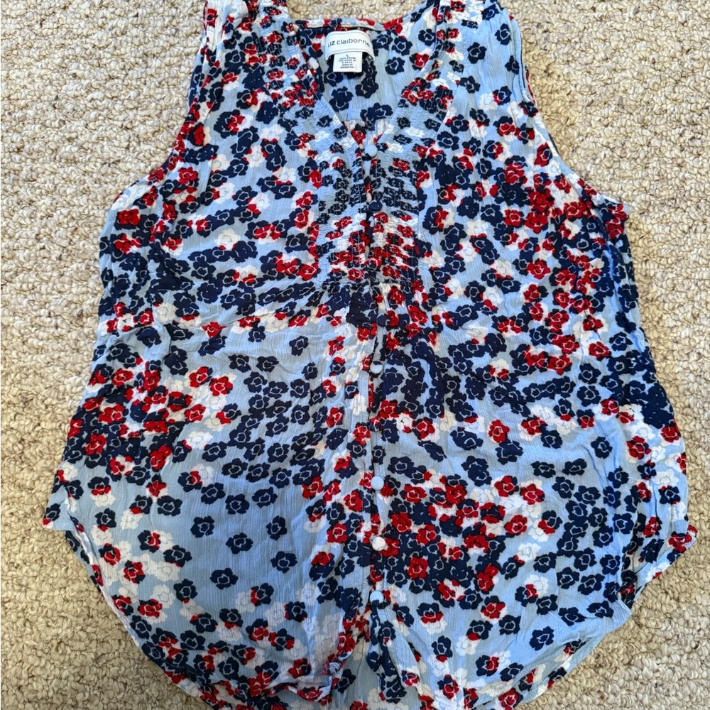 Liz Claiborne Floral Button-Down Blouse
